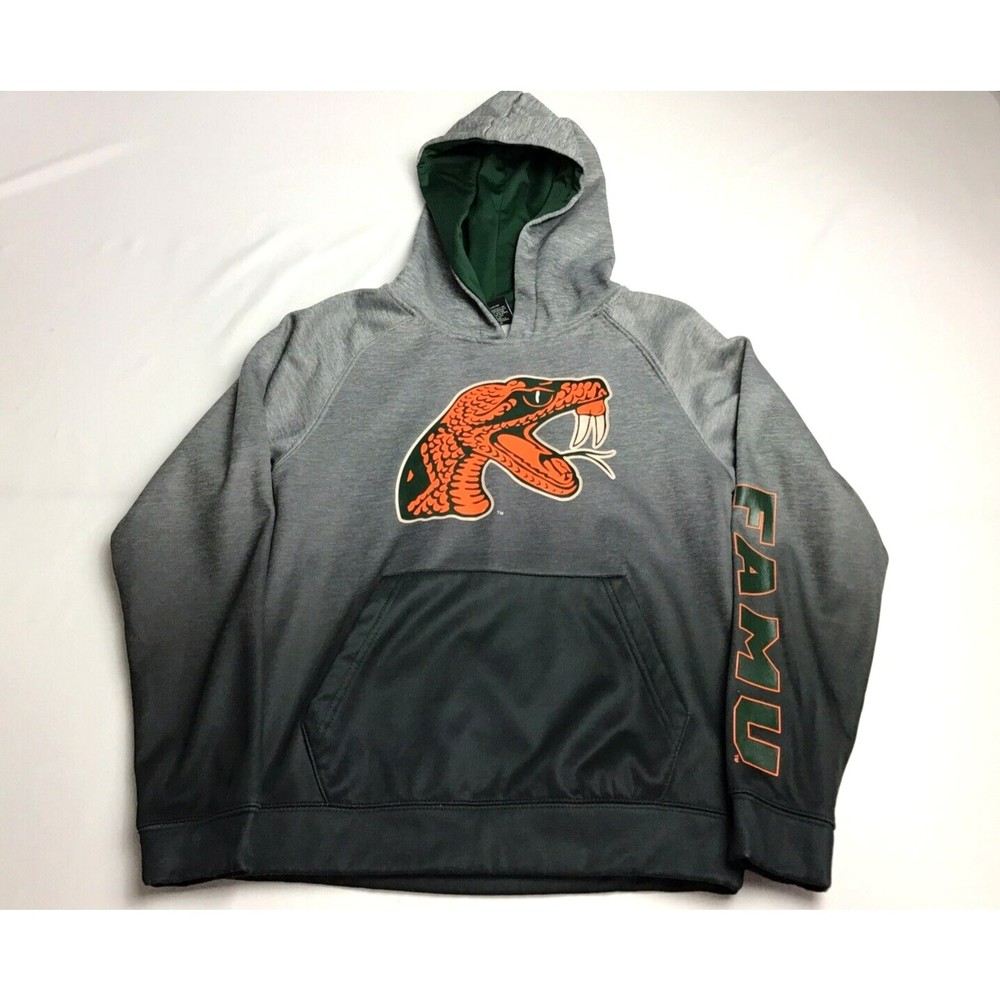 Florida A&M University Unisex Gray Ombre Hooded Sweatshirt Size 12-14 Youth